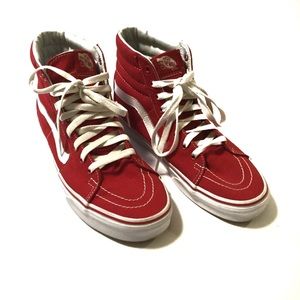 Vans Skateboard Sneakers Red with White Strip